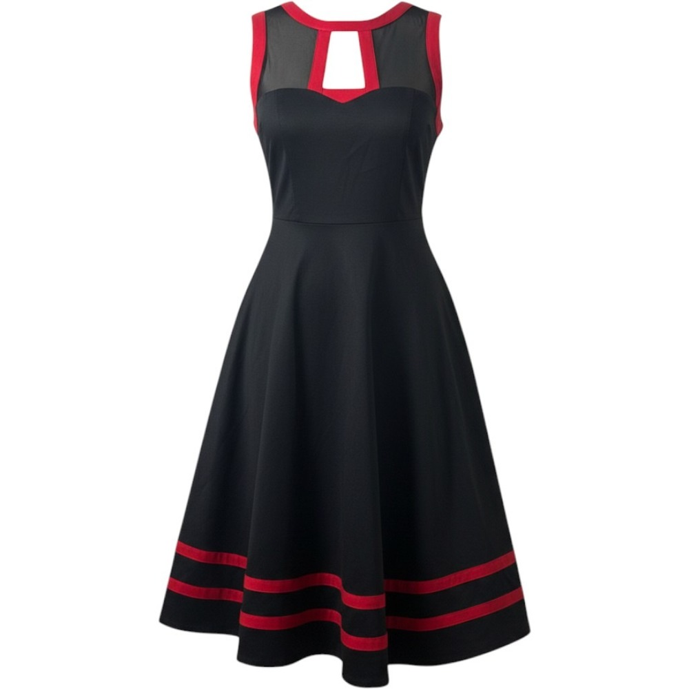 Marvel Her Universe Disney Parks Dress Shop Black Red Mesh Cutout Dress XS